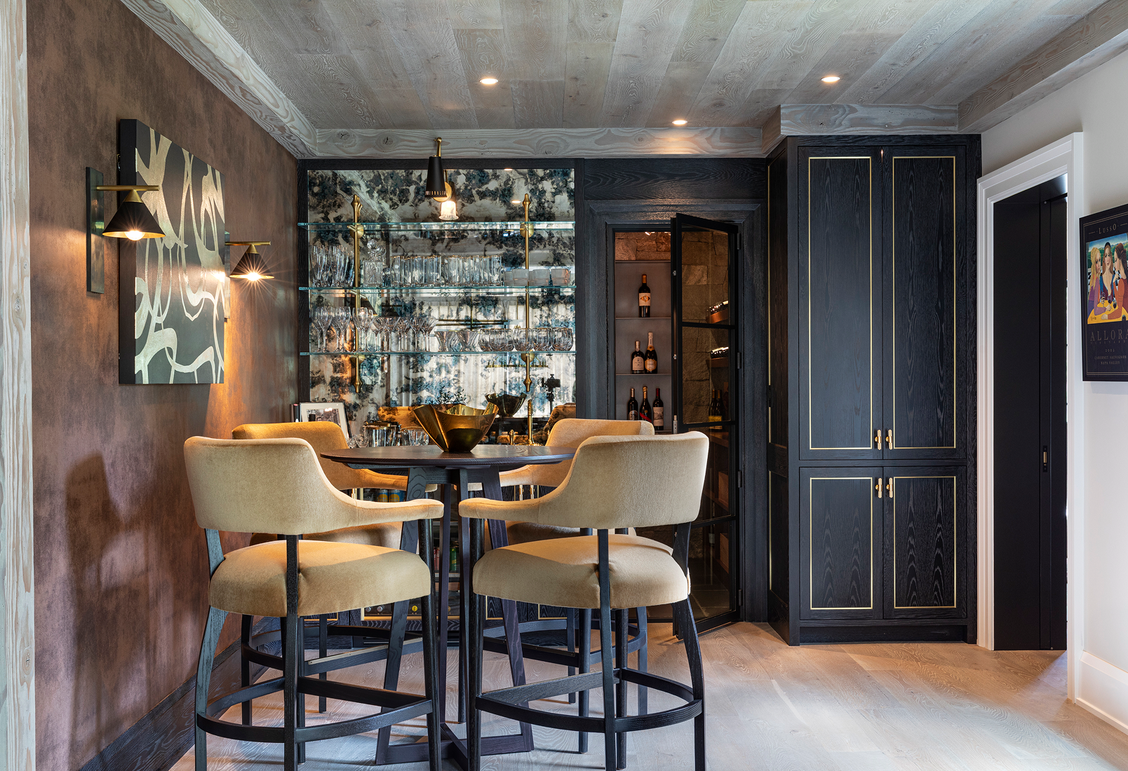 kvc suburban transitional bar and seating